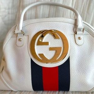 Extra pictures for Rare Gucci GG Web XL Blondie Leather Boston handbag